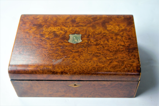 19th Century Burr Walnut Sewing Box