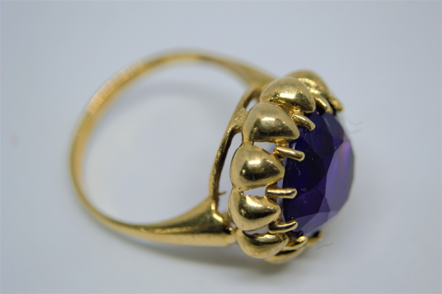 A 9ct With Large  Amethyst Ring.