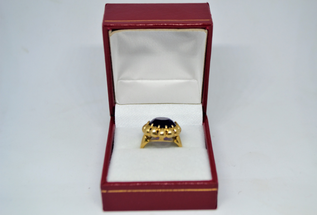 A 9ct With Large  Amethyst Ring.