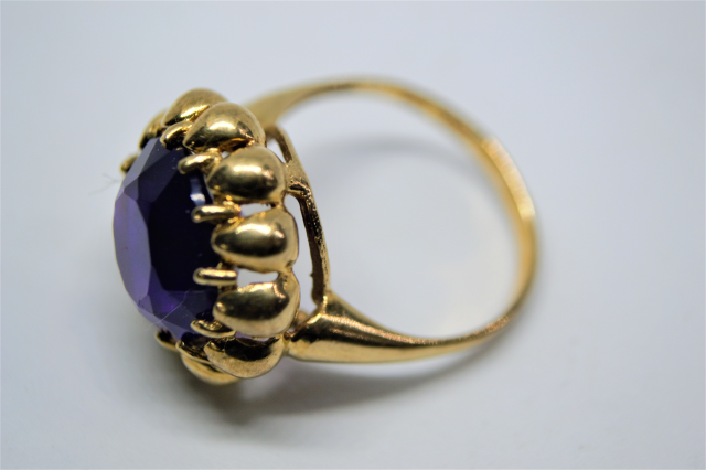 A 9ct With Large  Amethyst Ring.