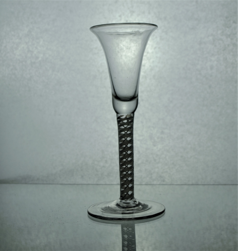 Discover our exquisite Georgian Bell Bowl Opaque Multi Twist Stem Drinking Glass. At 15cm high, it's perfect for entertaining. Shop now for your next unique piece!