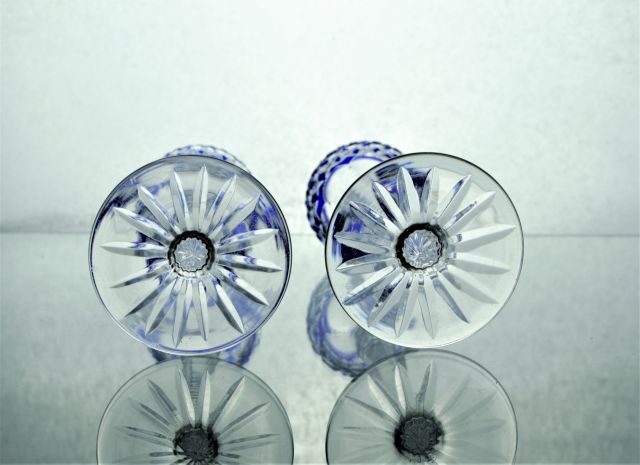 Bohemian liquor cut glass - Pair