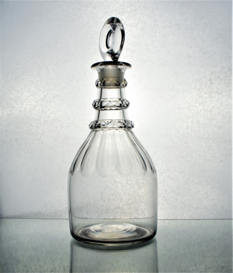 Georgian 'Prussian' target stopper decanter, circa 1810.