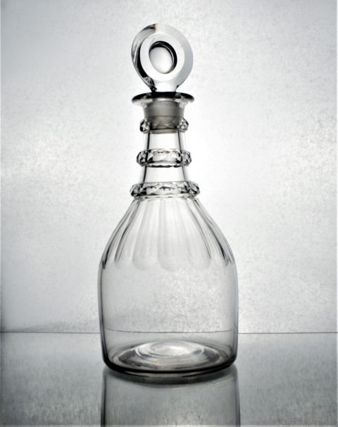Georgian 'Prussian' target stopper decanter, circa 1810.