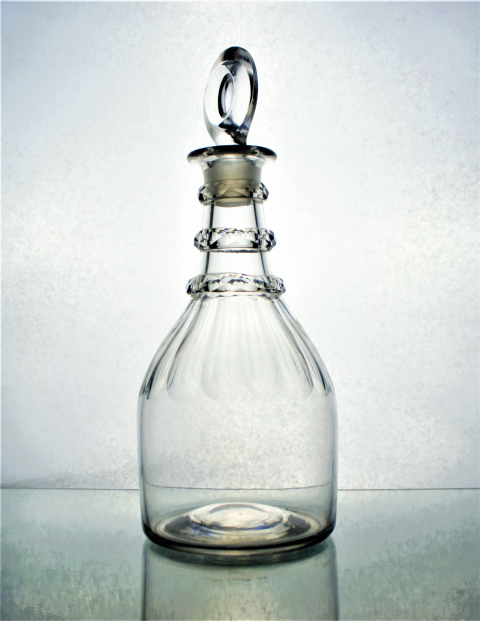 Georgian 'Prussian' target stopper decanter, circa 1810.