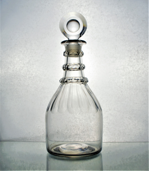 Georgian 'Prussian' target stopper decanter, circa 1810.