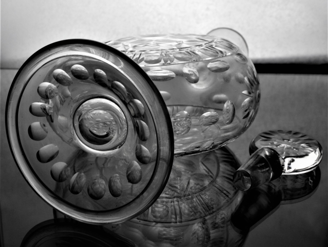 James Powell & Sons, Whitefrairs - A 'Clock-Face' Cut Decanter and Stopper.