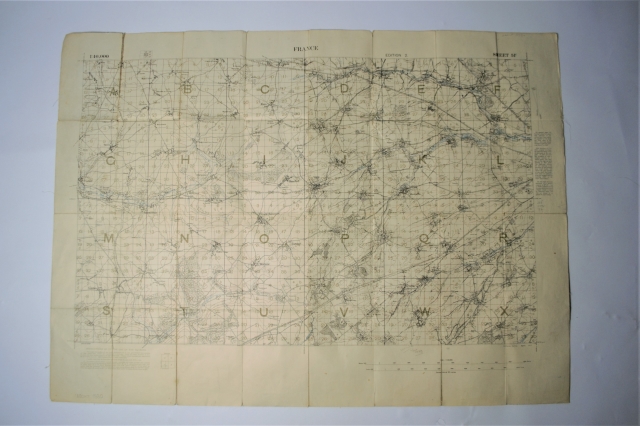 1917 Map of France - Scale 1/40,000