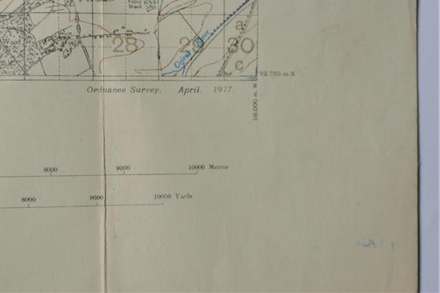 1917 Map of France - Scale 1/40,000