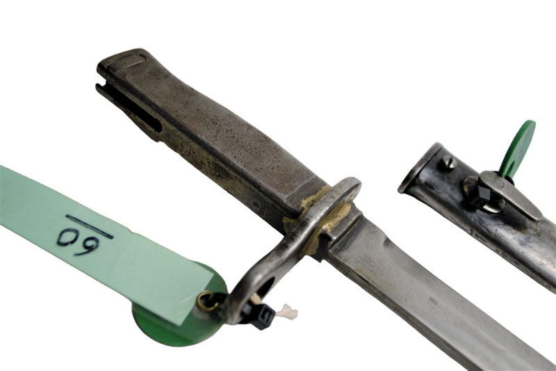 Explore our Turkish Export Pattern Ersatz bayonets, featuring purpose-made, unfullered blades and stamped cross guards. Get your piece, complete with a German S84/98 scabbard, today!