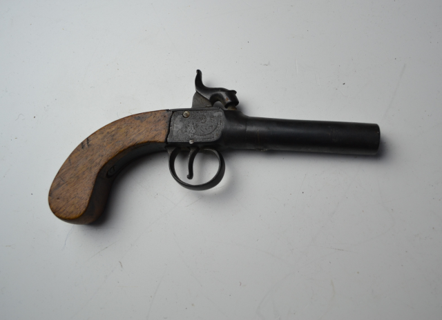Percussion Lock Muff Pistol. Circa 1840-50. Possibly Belgian.