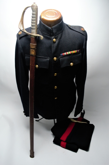 Explore our collection of authentic 1945 Royal Artillery Captain's Dress Tunic and Trousers, complete with a 1821 Pattern Royal Artillery sword. Uncover military history. Shop now.