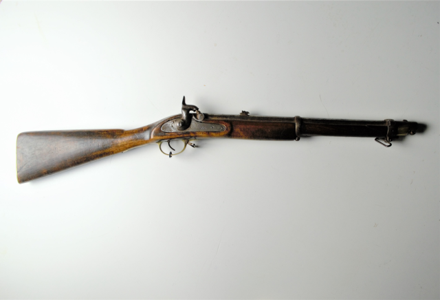 Explore the 1857 Indian Army Tower Cavalry Carbine, with obsolete calibre and smooth bore design. Take action now and delve into historic firearms!
