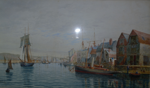 Watercolour by J Medleycott. 