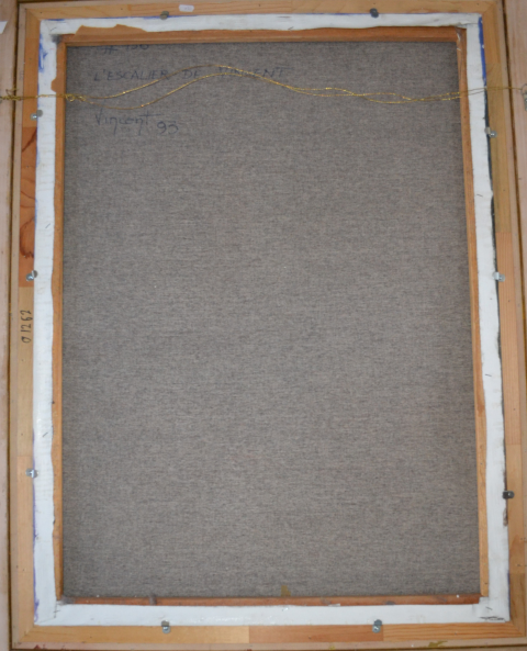 'Escalier De Vincent' Signed By Vincent [French Contemporary Artist, Dated 1993, Oil On Canvas.