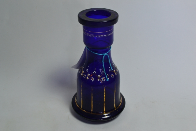 Victorian Bristol Blue Hyacinth Vase.