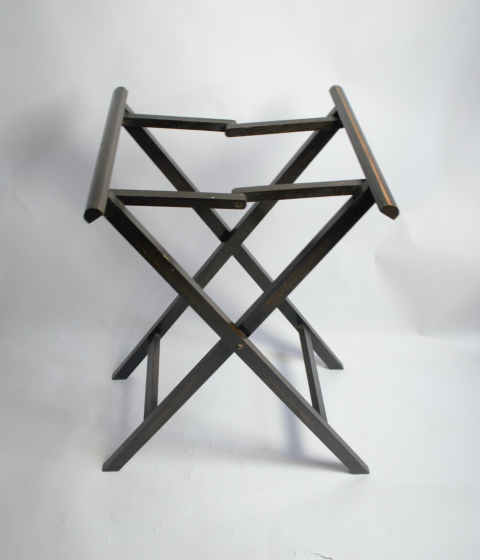 Discover our Edwardian butler's tray with stand, boasting vintage charm despite minor marks. Dimensions: Tray (77x53x11cm), Stand (76cm). Shop now!