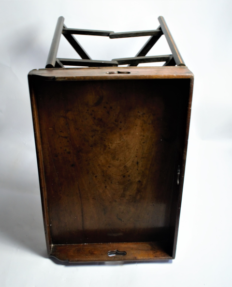 Discover our Edwardian butler's tray with stand, boasting vintage charm despite minor marks. Dimensions: Tray (77x53x11cm), Stand (76cm). Shop now!