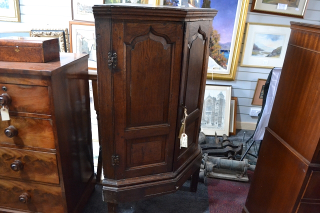 19th Century Oak Corner Cupboard and Stand.