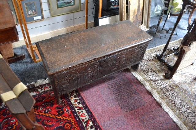 Explore our collection of 17th century oak six plank coffer. Perfectly sized at 47cm high x 99cm wide x 39cm deep. Shop now to add a piece of history to your home!