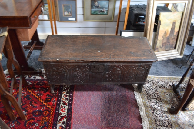 Explore our collection of 17th century oak six plank coffer. Perfectly sized at 47cm high x 99cm wide x 39cm deep. Shop now to add a piece of history to your home!