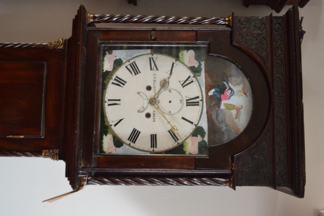 Eight Day Grandfather Clock by J.C Elliot, Leeds. Circa 1840.