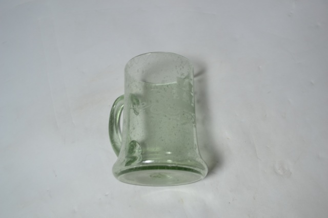 Six 19th Century Hand Blown Green Glass Tankards