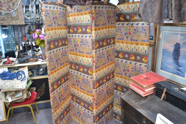 Large Edwardian Folding Screen, 183cm h x 204cm w