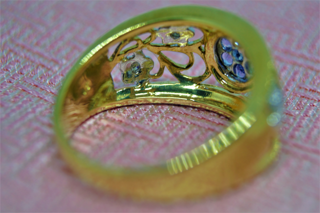 A 9ct Gold Tanzanite and Diamond Dress Ring.