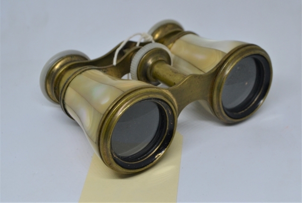 19-20th C. Mother Of Pearl And Brass Opera Glasses