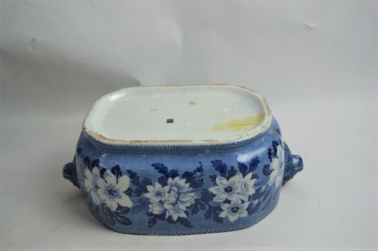 A large 19th Century Rogers Blue and White Rounded Rectangular Tureen and Cover