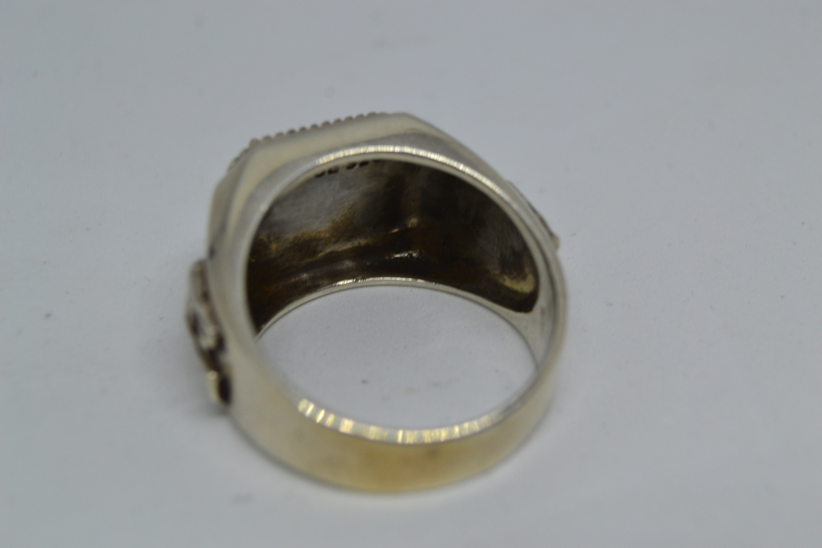 Silver Ring with Onyx and Wild Boar.