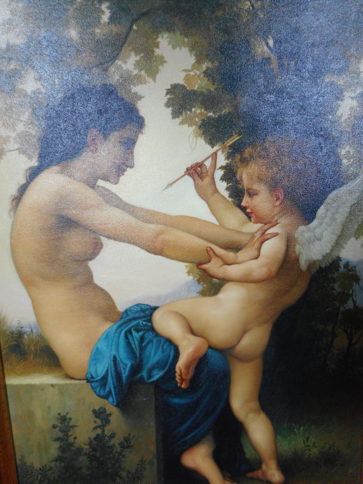 Young Girl Defending herself agains Eros - After William Bouguereau.