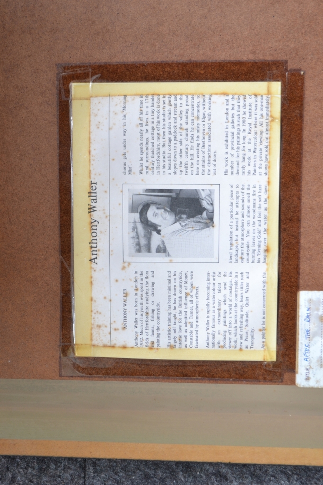 Watercolour painting by Anthony Waller "After the rain".