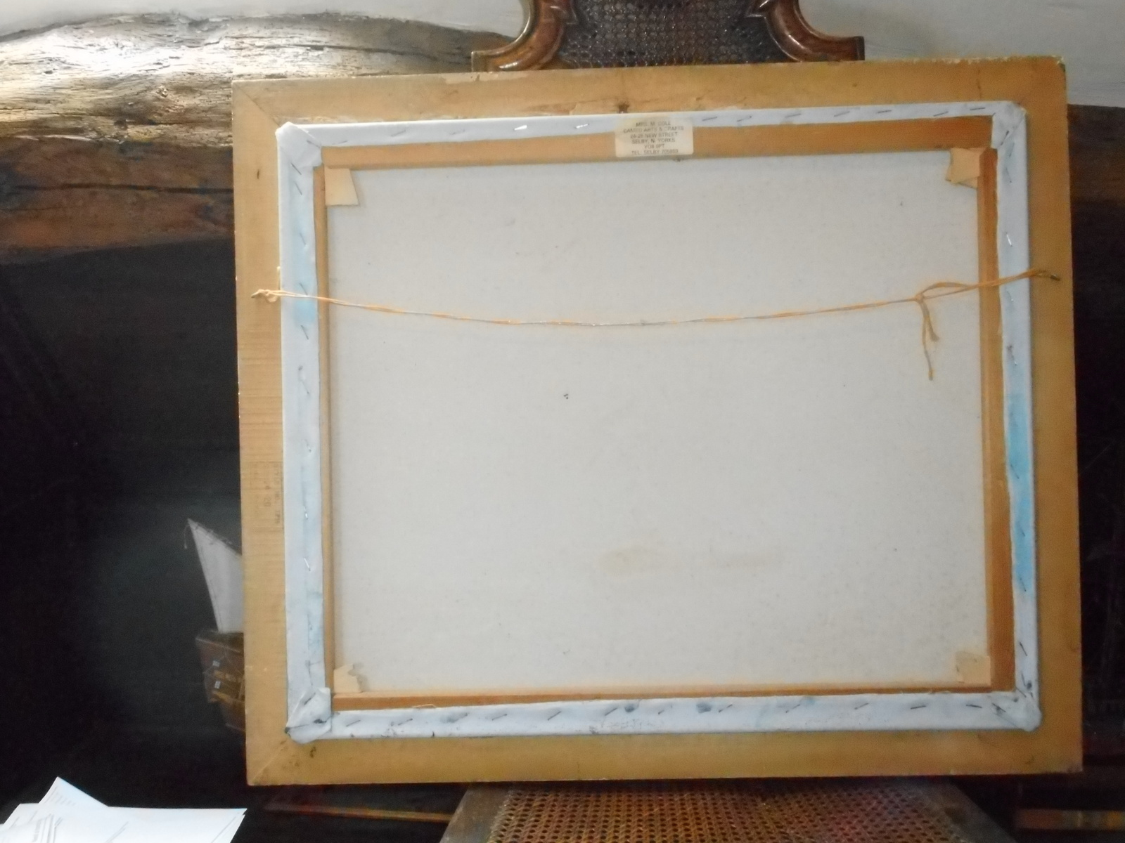 Discover Baill's exquisite sailing ship oil painting on a 25x20 inch canvas. Explore the golden motifs on its gilt swept frame. Don't miss out, buy now!