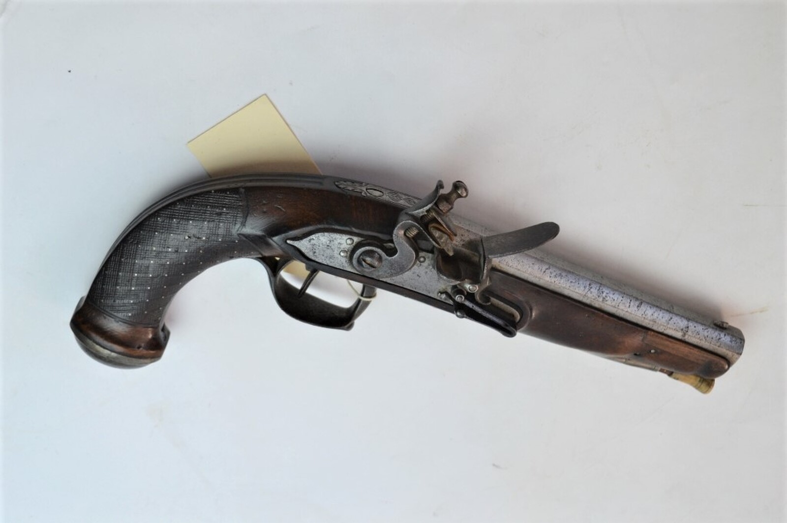 French First Empire Flintlock Rifled Duelling Pistol.