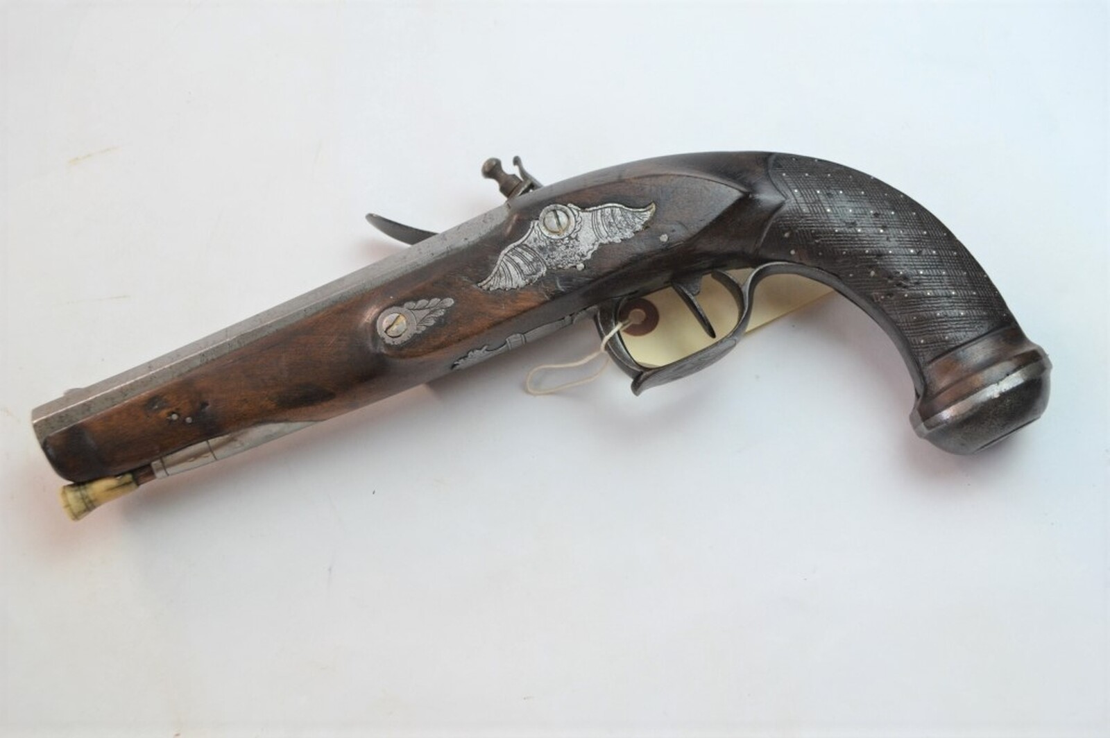 French First Empire Flintlock Rifled Duelling Pistol.