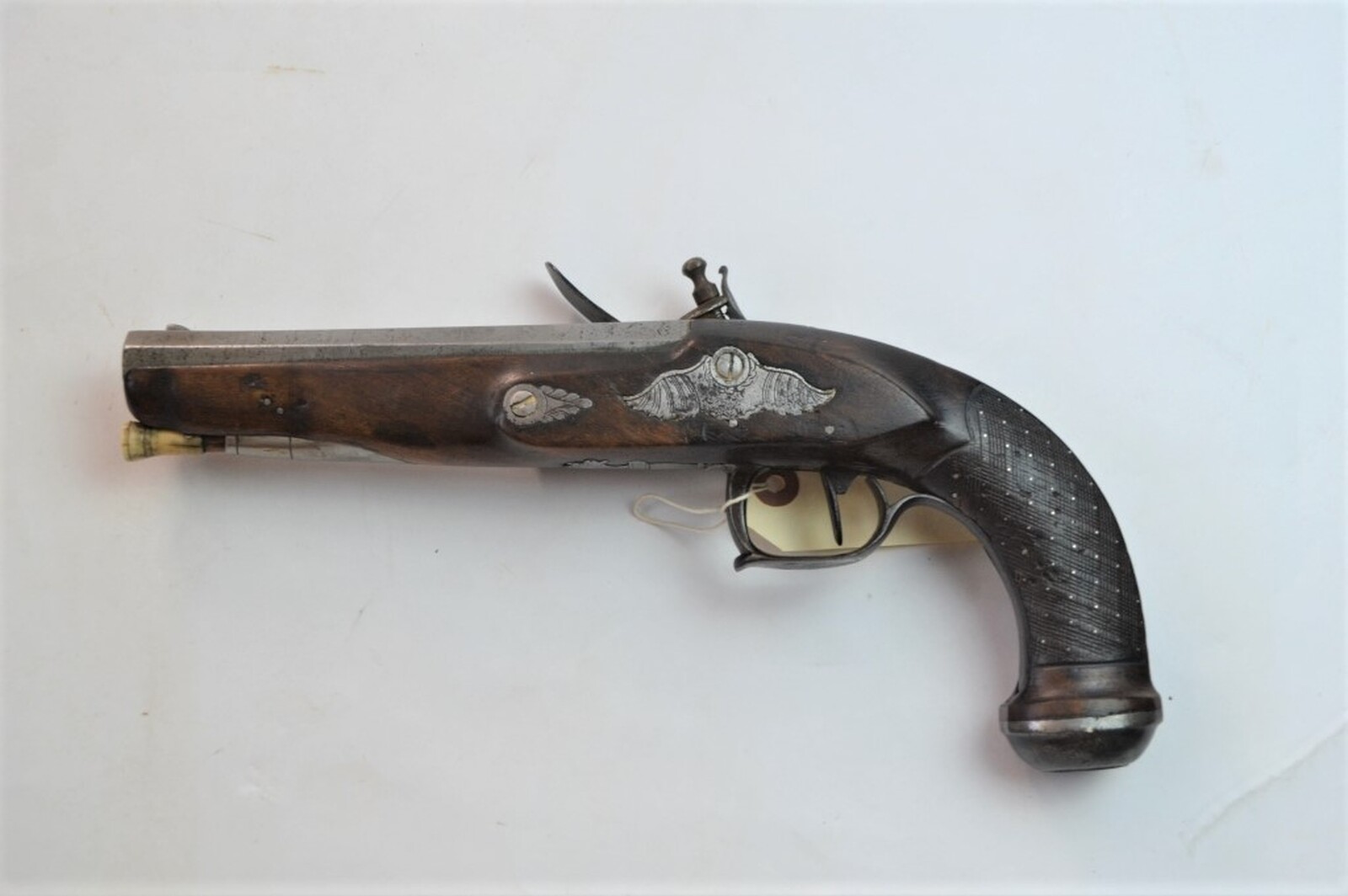 French First Empire Flintlock Rifled Duelling Pistol.