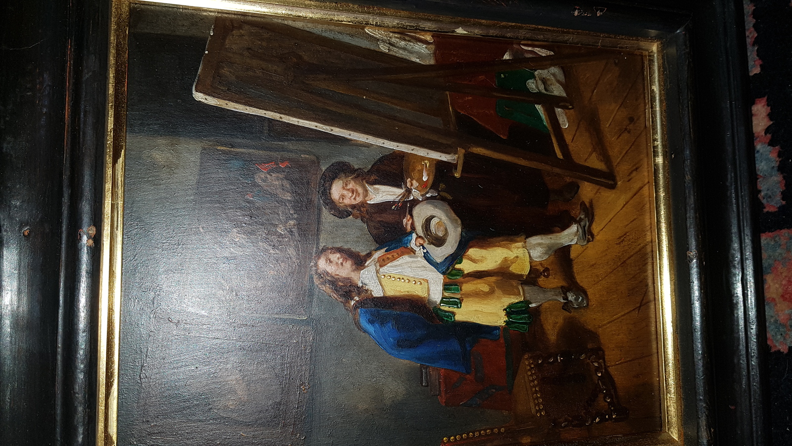 Victorian Oil On Board Painting, After Meissonier, "The Critic."