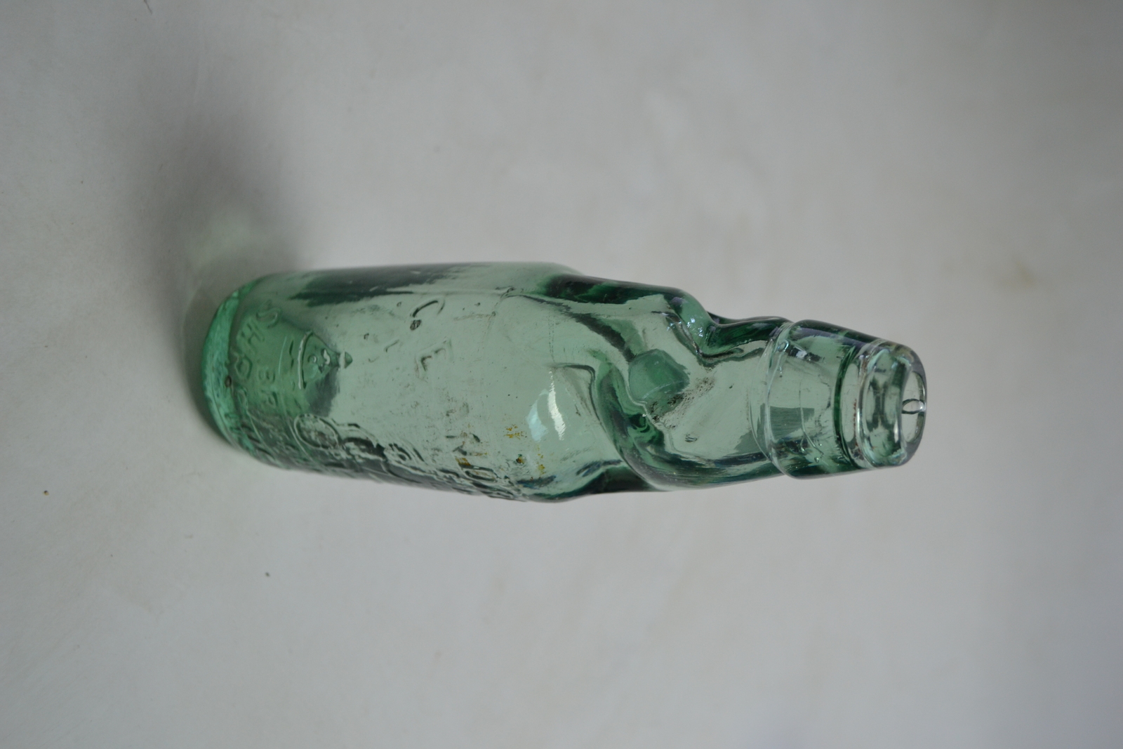 Late Victorian Green Glass Soda Bottle