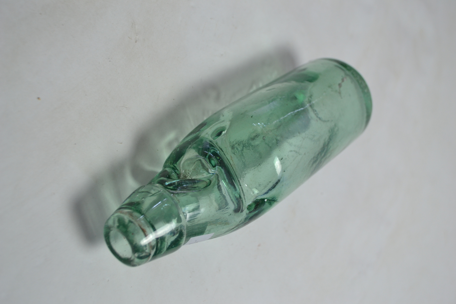 Late Victorian Green Glass Soda Bottle