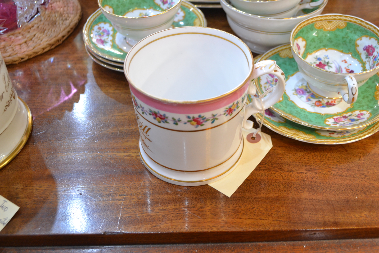 Discover our unique Coalport Tankard, 10cms high, presented to Elijah Hill in 1874. Truly historic! Shop now for vintage finds.