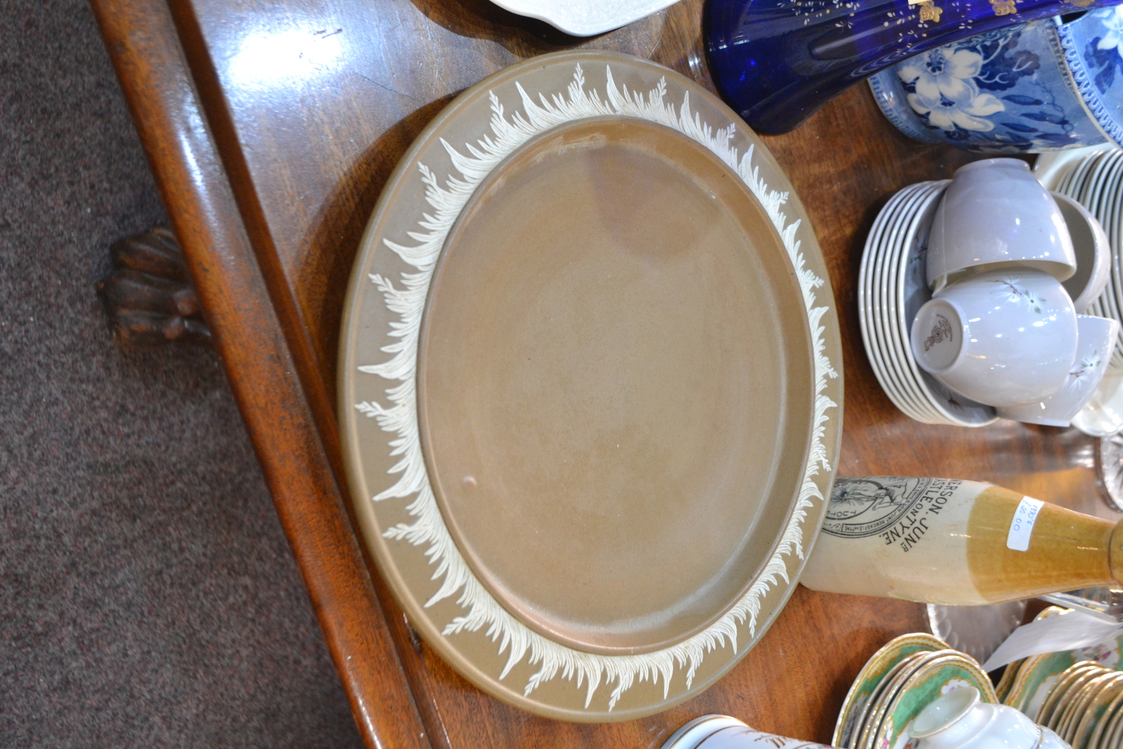 Large Victorian Stoneware Pottery Cheese Dome