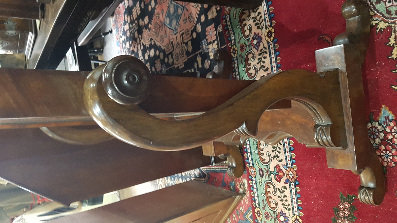 Discover our William IV ladies mahogany cheval mirror. Original, antique, and top quality with shaped reeded scrolls. Upgrade your home!