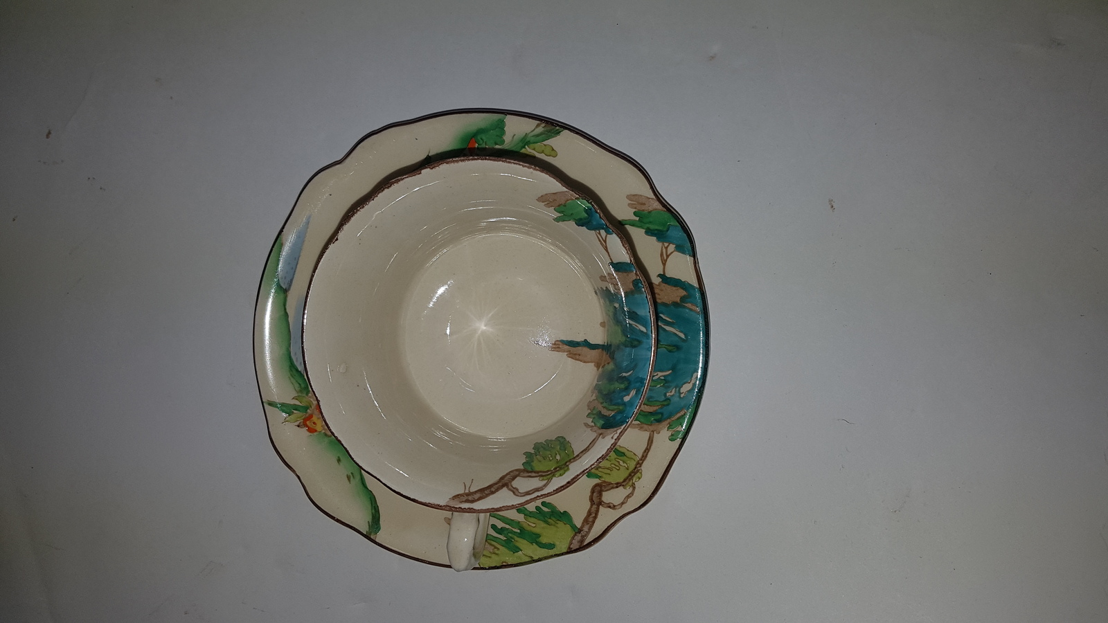 An Early Set Of Duo Tea Cup Designed By Clarice Cliff