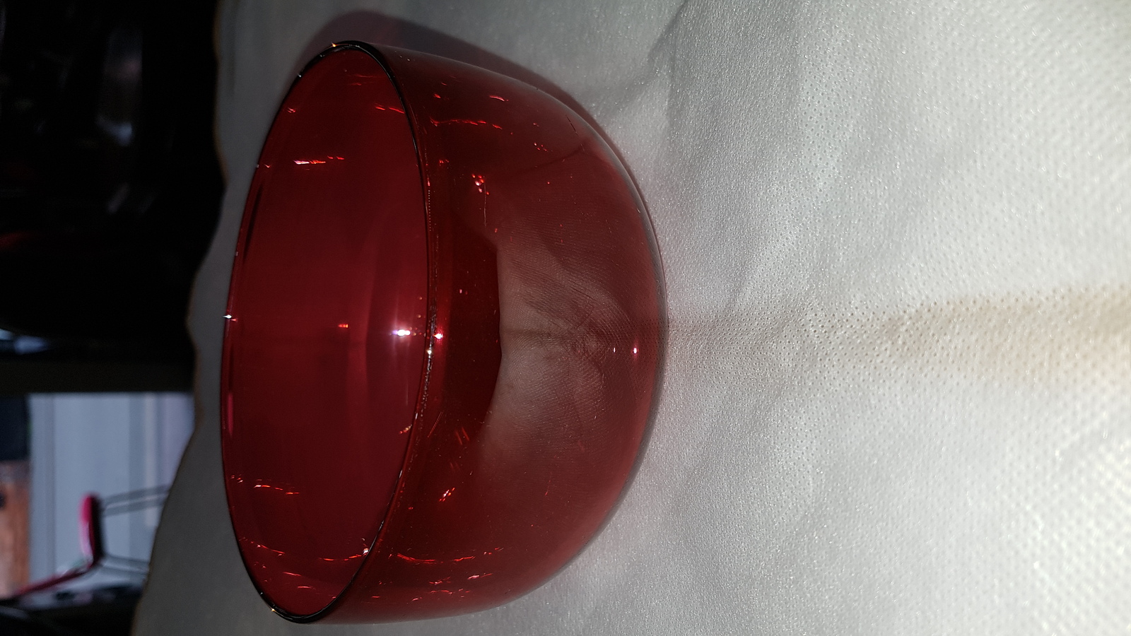 19th C. Cranberry Finger Bowl Glass Rinser