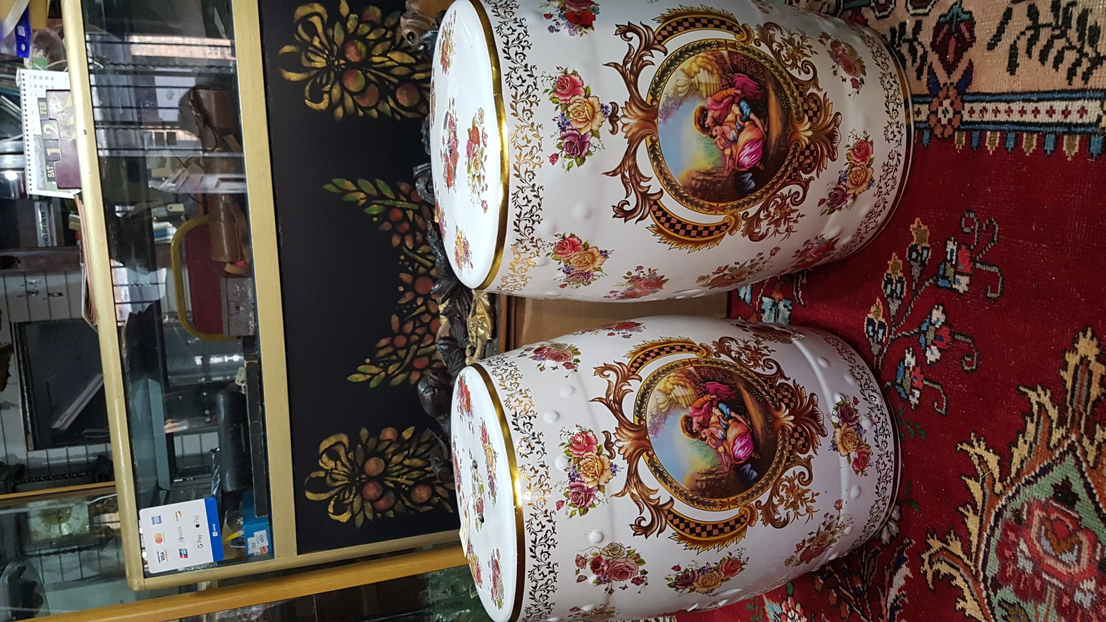 A Pair Of Decorative Porcelain Garden Seats