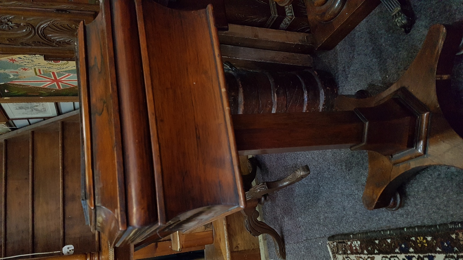 Discover our stunning Victorian rosewood pedestal teapoy. Perfect for tea enthusiasts, its unique design includes four tea canisters and two mixing bowls. Shop now, cherish your tea moments!