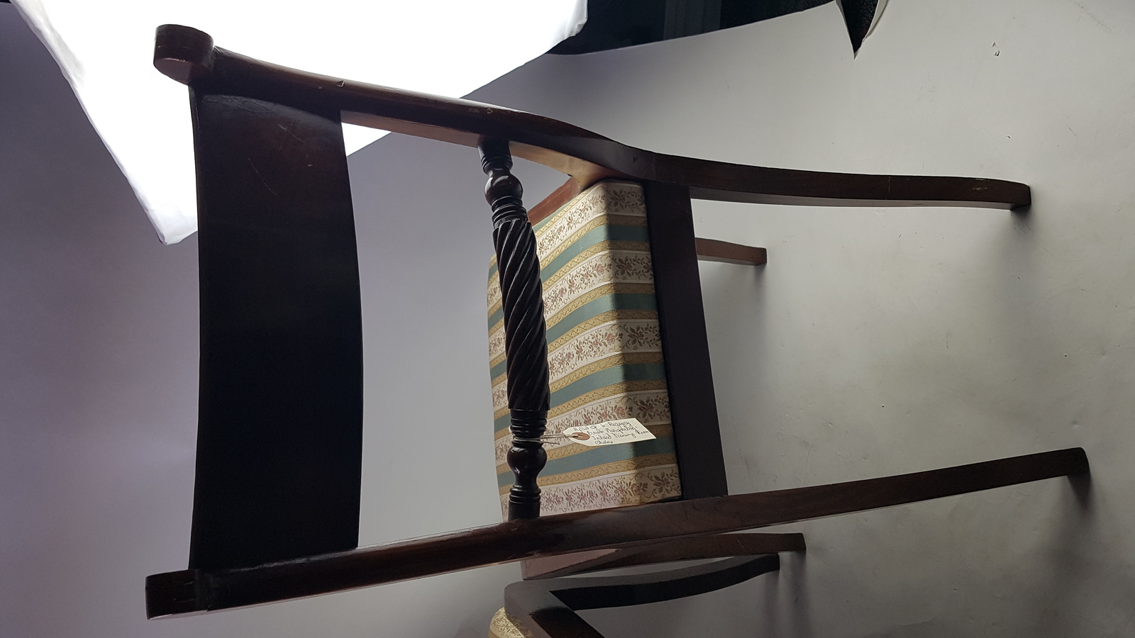 6 Regency Brass Mahogany Dining Chairs,