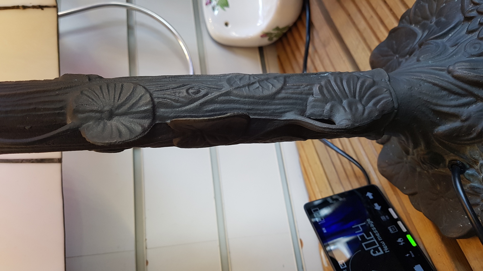 A Tiffany Style  Bronze Table Lamp